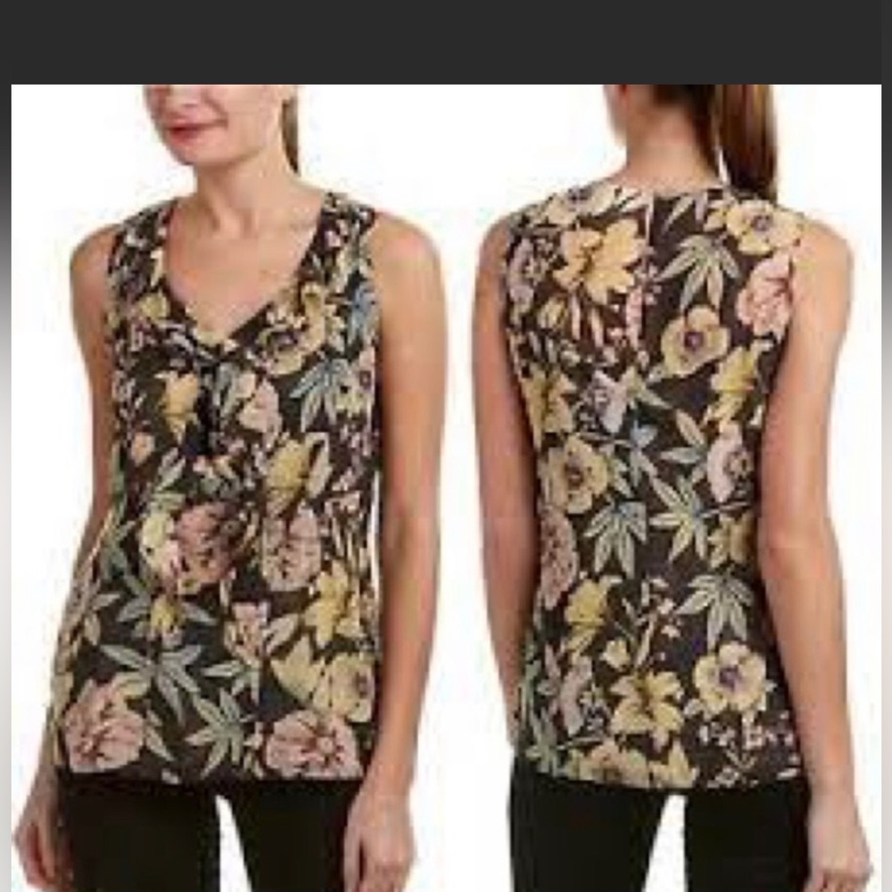 CAbi Style 3265 Osaka Nights Floral Ruffled Top Like New
